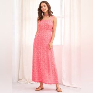 NWT NKN Nekane Geb Pink Boho Maxi Sundress Tie Back Open Back Size S